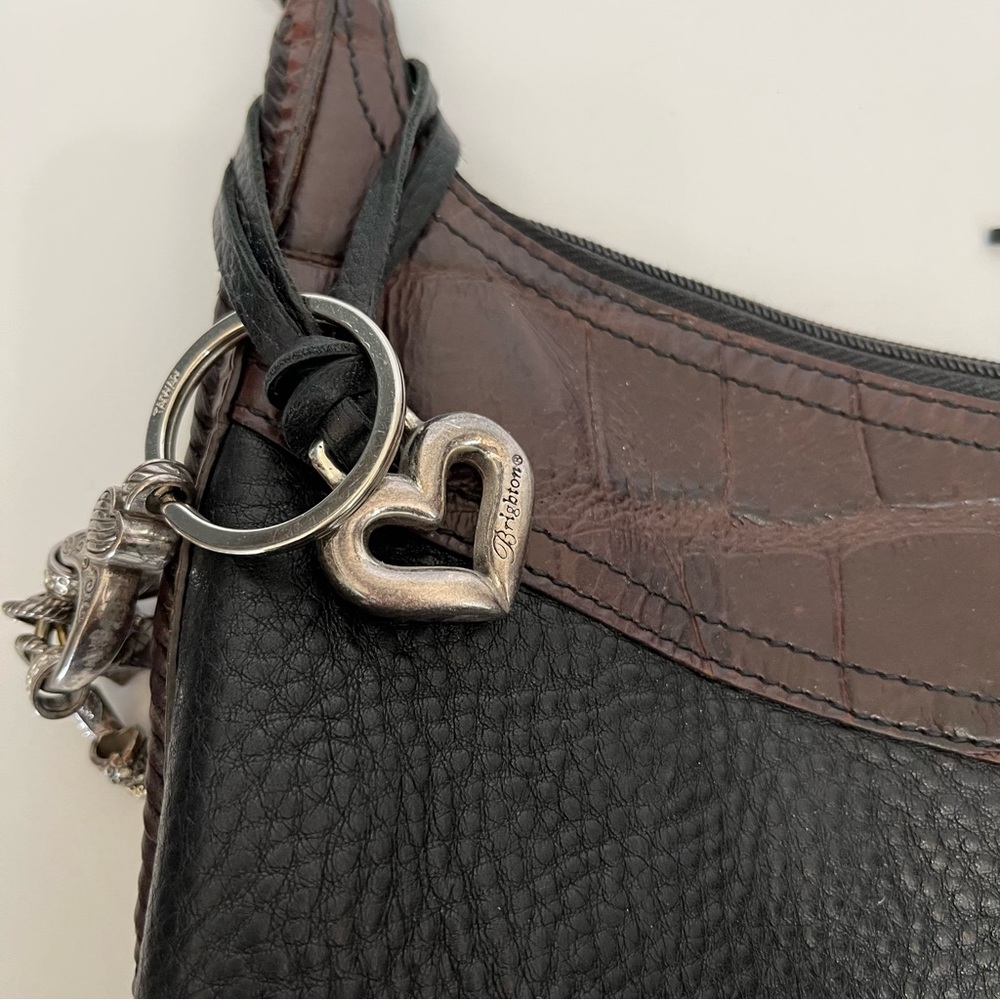 Brighton 2 Tone Black Leather Shoulder Bag D652669 - Picture 11 of 11